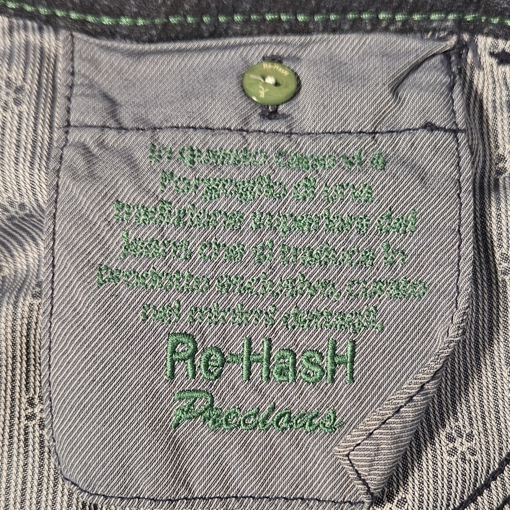 Re-Hash Men’s Checkered Denim Pants Blue Size 40 Contemporary Fit - Picture 10 of 10